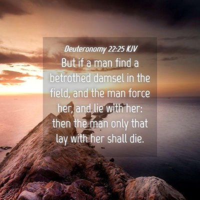 Picture 04 - Deuteronomy 22:25 KJV - But if a man find a betrothed damsel in the - Bible Verse Picture