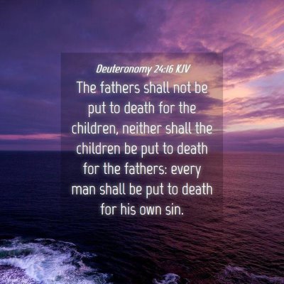 Picture 04 - Deuteronomy 24:16 KJV - The fathers shall not be put to death for the - Bible Verse Picture