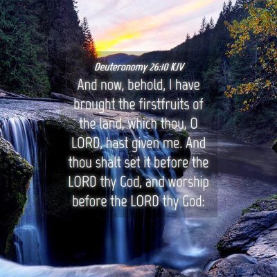 Picture 04 - Deuteronomy 26:10 KJV - And now, behold, I have brought the firstfruits - Bible Verse Picture