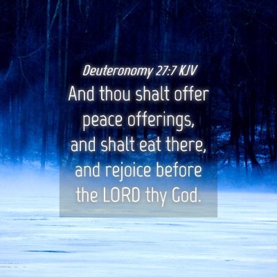 Picture 04 - Deuteronomy 27:7 KJV - And thou shalt offer peace offerings, and shalt - Bible Verse Picture