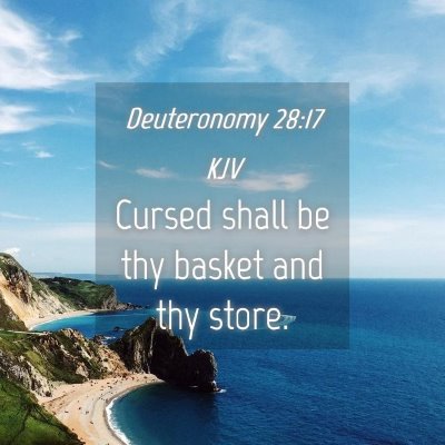 Picture 04 - Deuteronomy 28:17 KJV - Cursed shall be thy basket and thy - Bible Verse Picture