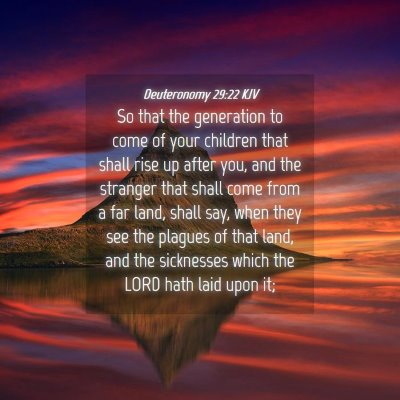 Picture 04 - Deuteronomy 29:22 KJV - So that the generation to come of your children - Bible Verse Picture