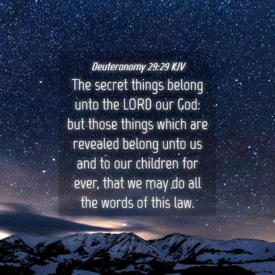 Picture 04 - Deuteronomy 29:29 KJV - The secret things belong unto the LORD our God: - Bible Verse Picture