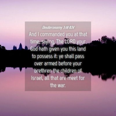 Picture 04 - Deuteronomy 3:18 KJV - And I commanded you at that time, saying, The - Bible Verse Picture