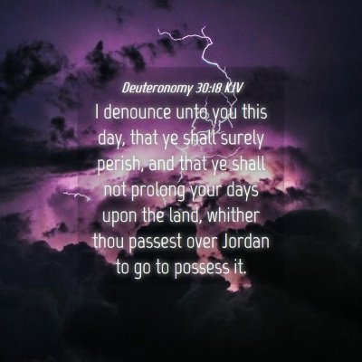 Picture 04 - Deuteronomy 30:18 KJV - I denounce unto you this day, that ye shall - Bible Verse Picture