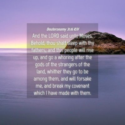 Picture 04 - Deuteronomy 31:16 KJV - And the LORD said unto Moses, Behold, thou shalt - Bible Verse Picture