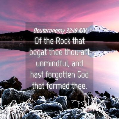 Picture 04 - Deuteronomy 32:18 KJV - Of the Rock that begat thee thou art unmindful, - Bible Verse Picture