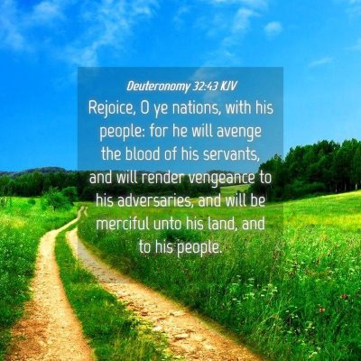 Picture 04 - Deuteronomy 32:43 KJV - Rejoice, O ye nations, with his people: for he - Bible Verse Picture