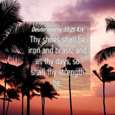 Picture 04 - Deuteronomy 33:25 KJV - Thy shoes shall be iron and brass; and as thy - Bible Verse Picture