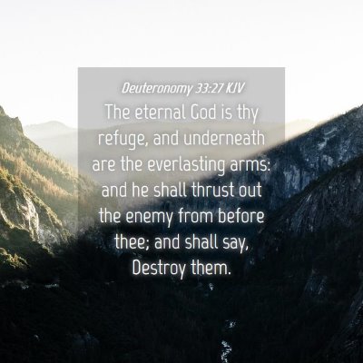 Picture 04 - Deuteronomy 33:27 KJV - The eternal God is thy refuge, and underneath are - Bible Verse Picture