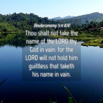Picture 04 - Deuteronomy 5:11 KJV - Thou shalt not take the name of the LORD thy God - Bible Verse Picture