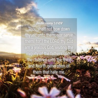 Picture 04 - Deuteronomy 5:9 KJV - Thou shalt not bow down thyself unto them, nor - Bible Verse Picture