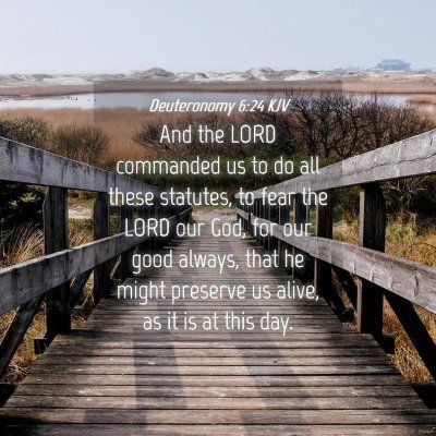 Picture 04 - Deuteronomy 6:24 KJV - And the LORD commanded us to do all these - Bible Verse Picture