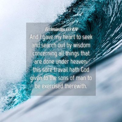 Picture 04 - Ecclesiastes 1:13 KJV - And I gave my heart to seek and search out by - Bible Verse Picture