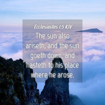 Picture 04 - Ecclesiastes 1:5 KJV - The sun also ariseth, and the sun goeth down, and - Bible Verse Picture
