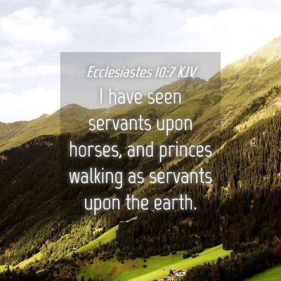 Picture 04 - Ecclesiastes 10:7 KJV - I have seen servants upon horses, and princes - Bible Verse Picture
