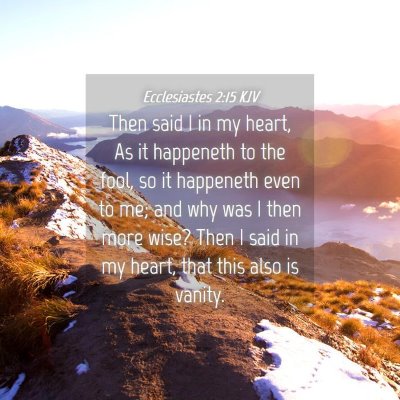 Picture 04 - Ecclesiastes 2:15 KJV - Then said I in my heart, As it happeneth to the - Bible Verse Picture