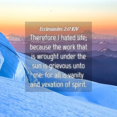 Picture 04 - Ecclesiastes 2:17 KJV - Therefore I hated life; because the work that is - Bible Verse Picture