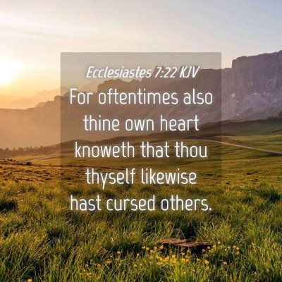 Picture 04 - Ecclesiastes 7:22 KJV - For oftentimes also thine own heart knoweth that - Bible Verse Picture