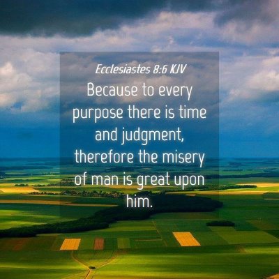 Picture 04 - Ecclesiastes 8:6 KJV - Because to every purpose there is time and - Bible Verse Picture