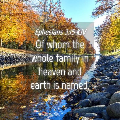 Picture 04 - Ephesians 3:15 KJV - Of whom the whole family in heaven and earth is - Bible Verse Picture