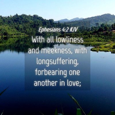 Picture 04 - Ephesians 4:2 KJV - With all lowliness and meekness, with - Bible Verse Picture