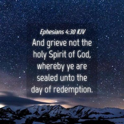 Picture 04 - Ephesians 4:30 KJV - And grieve not the holy Spirit of God, whereby ye - Bible Verse Picture