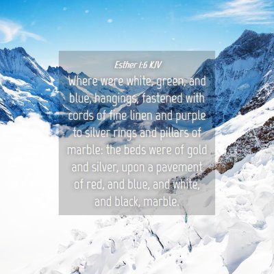 Picture 04 - Esther 1:6 KJV - Where were white, green, and blue, hangings, - Bible Verse Picture