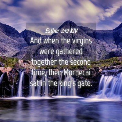 Picture 04 - Esther 2:19 KJV - And when the virgins were gathered together the - Bible Verse Picture