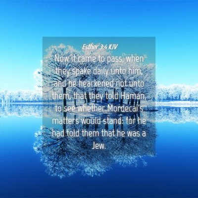 Picture 04 - Esther 3:4 KJV - Now it came to pass, when they spake daily unto - Bible Verse Picture