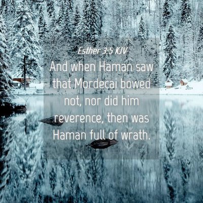 Picture 04 - Esther 3:5 KJV - And when Haman saw that Mordecai bowed not, nor - Bible Verse Picture