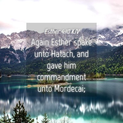 Picture 04 - Esther 4:10 KJV - Again Esther spake unto Hatach, and gave him - Bible Verse Picture