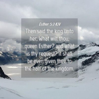 Picture 04 - Esther 5:3 KJV - Then said the king unto her, What wilt thou, - Bible Verse Picture