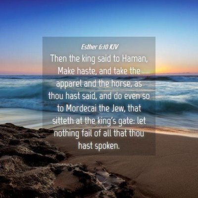 Picture 04 - Esther 6:10 KJV - Then the king said to Haman, Make haste, and take - Bible Verse Picture