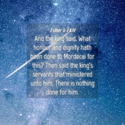 Picture 04 - Esther 6:3 KJV - And the king said, What honour and dignity hath - Bible Verse Picture