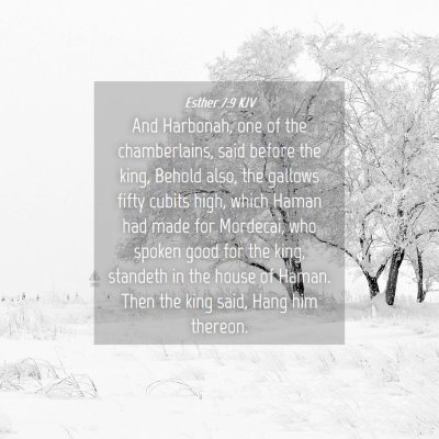 Picture 04 - Esther 7:9 KJV - And Harbonah, one of the chamberlains, said - Bible Verse Picture