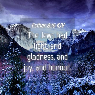 Picture 04 - Esther 8:16 KJV - The Jews had light, and gladness, and joy, and - Bible Verse Picture