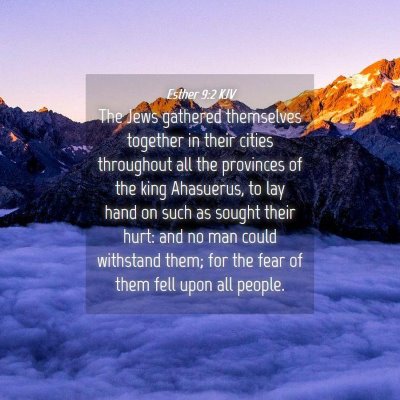 Picture 04 - Esther 9:2 KJV - The Jews gathered themselves together in their - Bible Verse Picture