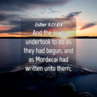 Picture 04 - Esther 9:23 KJV - And the Jews undertook to do as they had begun, - Bible Verse Picture