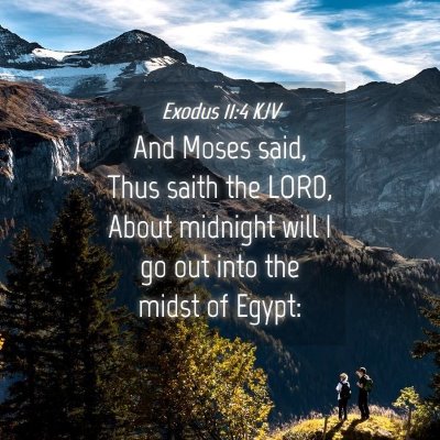 Picture 04 - Exodus 11:4 KJV - And Moses said, Thus saith the LORD, About - Bible Verse Picture