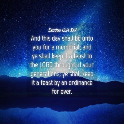 Picture 04 - Exodus 12:14 KJV - And this day shall be unto you for a memorial; - Bible Verse Picture