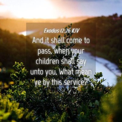 Picture 04 - Exodus 12:26 KJV - And it shall come to pass, when your children - Bible Verse Picture