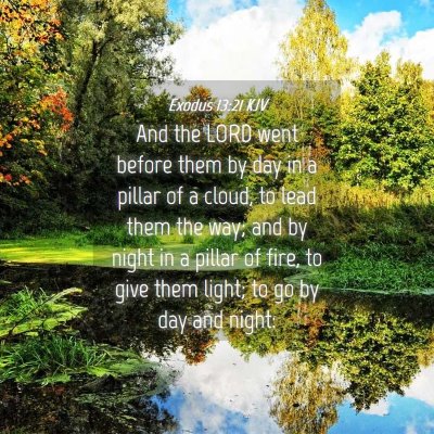 Picture 04 - Exodus 13:21 KJV - And the LORD went before them by day in a pillar - Bible Verse Picture