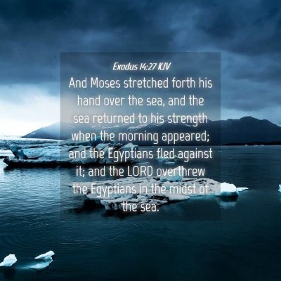 Picture 04 - Exodus 14:27 KJV - And Moses stretched forth his hand over the sea, - Bible Verse Picture