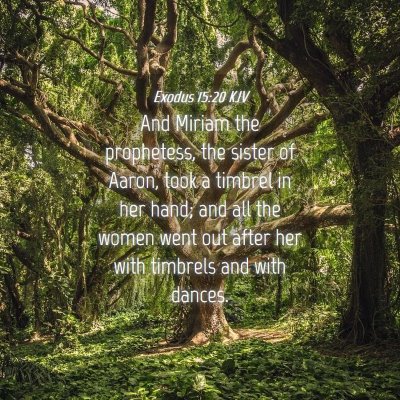 Picture 04 - Exodus 15:20 KJV - And Miriam the prophetess, the sister of Aaron, - Bible Verse Picture