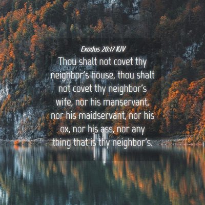 Picture 04 - Exodus 20:17 KJV - Thou shalt not covet thy neighbor's house, thou - Bible Verse Picture