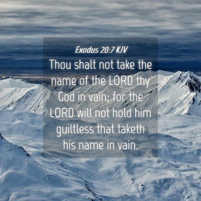 Picture 04 - Exodus 20:7 KJV - Thou shalt not take the name of the LORD thy God - Bible Verse Picture