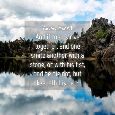 Picture 04 - Exodus 21:18 KJV - And if men strive together, and one smite another - Bible Verse Picture