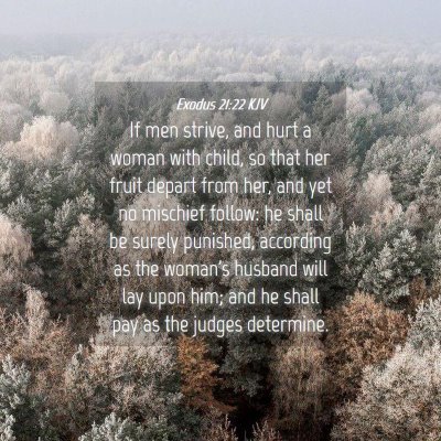 Picture 04 - Exodus 21:22 KJV - If men strive, and hurt a woman with child, so - Bible Verse Picture