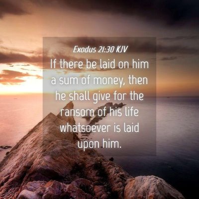 Picture 04 - Exodus 21:30 KJV - If there be laid on him a sum of money, then he - Bible Verse Picture